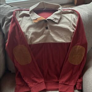 Red and Tan Polo Shirt